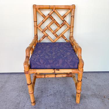 Rattan Chippendale Accent Chair