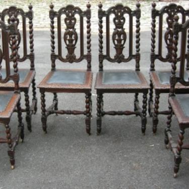 Set of Six French Renaissance Dining Chairs Circa Late1800s