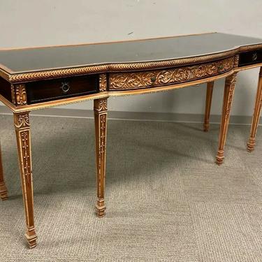 Sideboard, Server, Neo Classical, Mahogany, Glass Top, Poly-Chrome on Legs!!