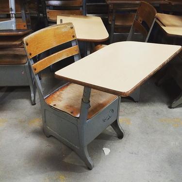 Vintage American Desk &quot;the Crusader&quot; model child's school desk. We have enough to fill a class room! Hurry in for the best selection, just $44 each.