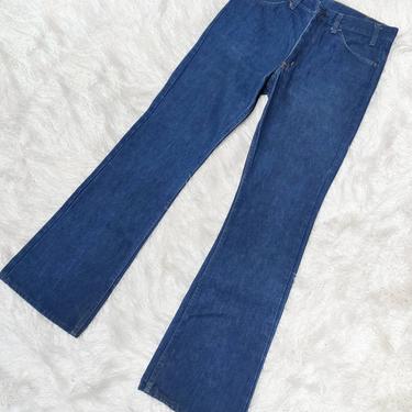Vintage 70s Sears Jeans // Denim Flared High Rise Pants 