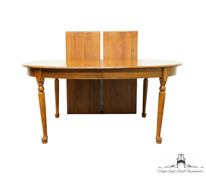 ETHAN ALLEN Heirloom Nutmeg Maple 101&amp;quot; Oval Dining Table 10-6114 