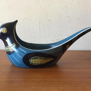 Jie Gantofta Mid Century Modern Swedish Pottery Bird Bowl Designed by Anita Nylund 