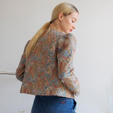 Quilted Spring prairie cropped jacket / size S 