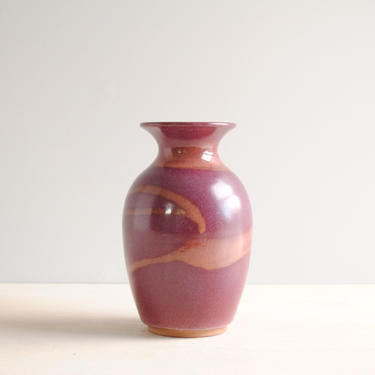 Purple Vintage Handmade Studio Pottery Vase, Flower Vase, Purple Ceramic Vase 