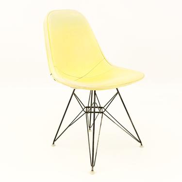 Early Charles and Ray Eames for Herman Miller Mid Century Modern Eiffel Base Wire Dining or Desk Chair with Yellow Pads - Set of 4 - mcm 