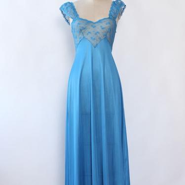 Aqua Lace Flared Nightgown S/M