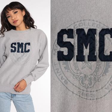 SMC Sweatshirt Santa Monica College Shirt California State University Sweatshirt 90s Shirt Graphic College Shirt Vintage Grey Medium 