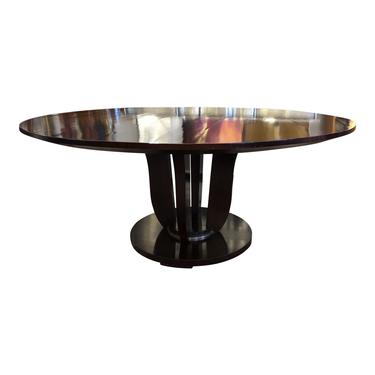 BARBARA BARRY FOR BAKER ROUND PEDESTAL DINING TABLE MAHOGANY SOLIDS AND VENEER/BLACK LACQUER/ DINING CHAIRS AVAILABLE