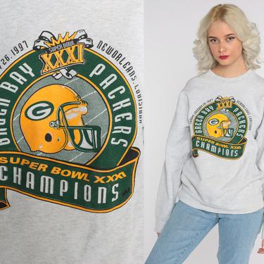 90s Green Bay Packers Sweatshirt 1997 Super Bowl Football Sweatshirt Wisconsin Sweatshirt Nfl Shirt Football Sports Vintage 1990s Large 