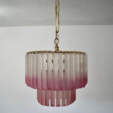 Vintage Hollywood Regency Lucite Chandelier & Brass by CyclicFurniture