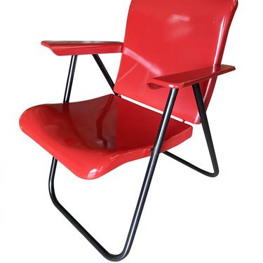 Russel Wright Outdoor/Patio aluminum Folding Chair by Schwayder Bros 