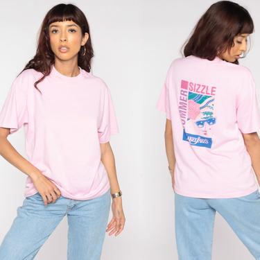 Flakey Jake's Shirt 1989 Summer Sizzle Single Stitch TShirt 80s Vintage T Shirt Anaheim California 1980s Baby Pink Medium 