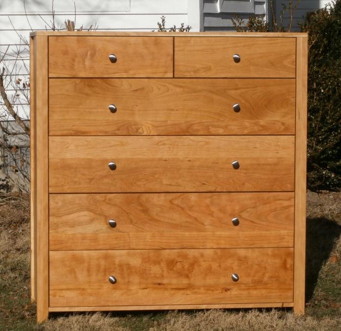 X6510p Hardwood Dresser With 6 Inset, 48 Tall Dresser
