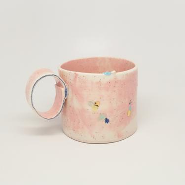 Handmade Porcelain Speckled Mug, 12oz 