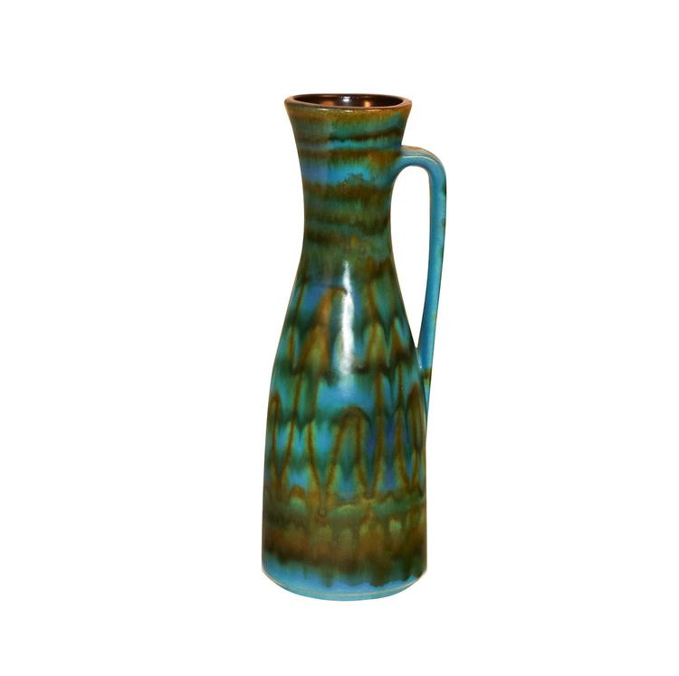 Mid Century Modern Blue Green Italian Raymor Pitcher Vase 