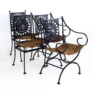 Arthur Umanoff for Shaver Howard Mid Century Wrought Iron Dining Chairs - Set of 4 - mcm 