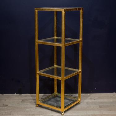 Custom Steel and Gold Leafed Tall Rolling Cart c.2014