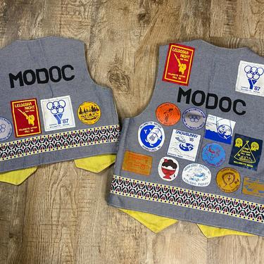 Set Of 2 NDIAN GUIDES Father and Son Pals Forever YMCA Vests Adult and Kids 