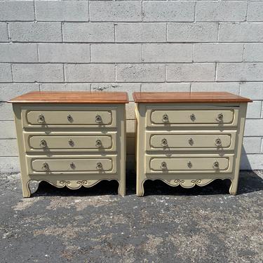 2 Vintage Bachelor Chests Nightstands Dressers Oversized Tables Traditional Shabby Chic Regency Cottage Storage Bedroom CUSTOM PAINT AVAIL 