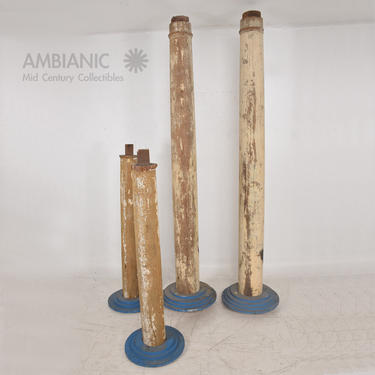 1930s Modern Vintage Salvaged Architectural Wood Columns - set of four 