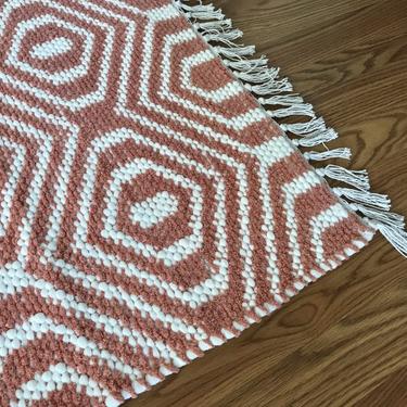 SALE-BOHO CHIC Cotton Rug/Runner in Coral Pink (Los Angeles) 