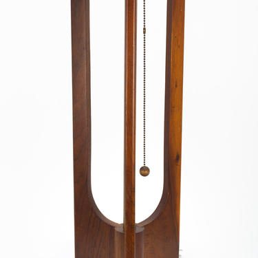 Modeline Style Mid Century Sculptural Walnut Table Lamp - mcm 