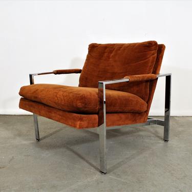 Milo Baughman Lounge Chair by  Thayer Coggin Chrome Cube 