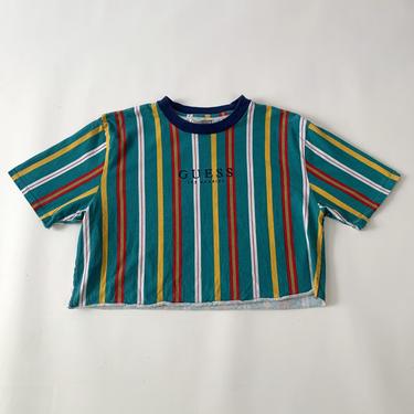 Cropped Striped Guess Tee