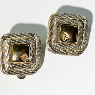 Vintage Givenchy Gold and Silver Plated Earrings 