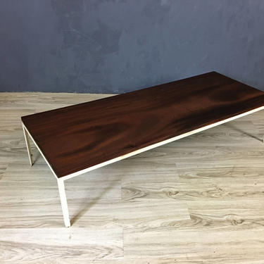 SALE - Mid Century Walnut Coffee Table with Metal Frame 
