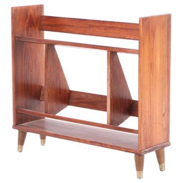 Free and Insured Shipping Within US - Vintage Mid Century Modern Table Book Shelf Stand 
