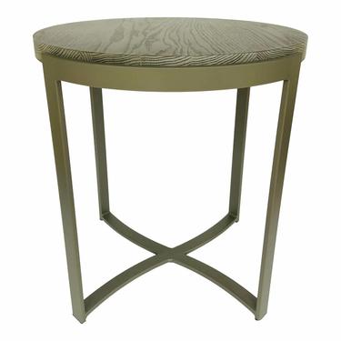 Johnston Casuals Modern Gray Wood Exo Round End Table