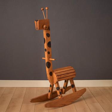Mid-Century Modern Giraffe Rocker Toy Chair 