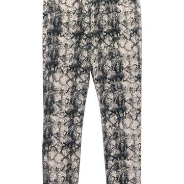 Sam Edelman - Ivory & Grey Snakeskin Print High-Rise“Stiletto” Skinny Jeans Sz 26