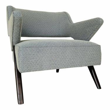 KWKZ-Mid-Century Modern Inspired Gray and Beige Lounge Chair