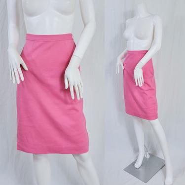 Carol Brent 1960's Bubble Gum Pink Knit Pencil Wiggle Skirt I Sz Sm I Deadstock with Tags. 