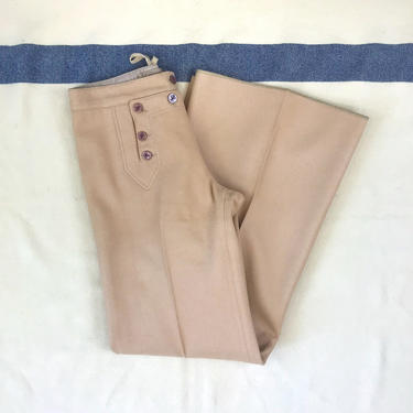 Size 32 x 35 (US 10) Jean Paul Gaultier JPG Jeans Camel Color Wool Blend Nautical Sailor Pants 