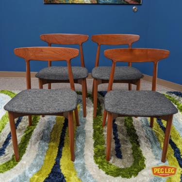 Set of 4 Danish Modern teak dining chairs by Harry Ostergard for Randers