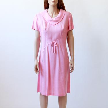 60s atomic pink linen day dress 