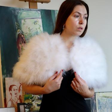 1990s Anne Fontaine Marabou Capelet 