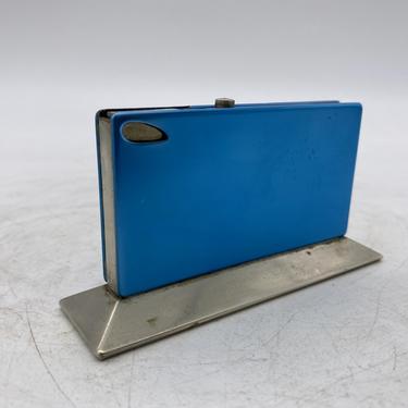 Blue Anodized Aluminum Table Lighter, Circa 1960 Made in Germany 