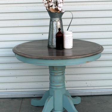 Persian Blue Accent Table \/ Small Dining Table