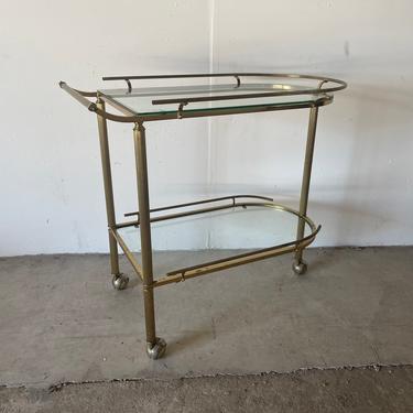 Mid-Century Brass and Glass Bar Cart 