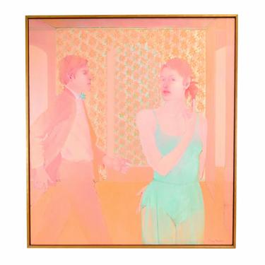 Vintage 1980’s Mary Hatch “Between Dances” Post Realist Oil Painting 