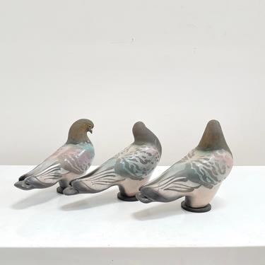 Vintage Glo Coalson Pigeon Ceramic Bird Raku 