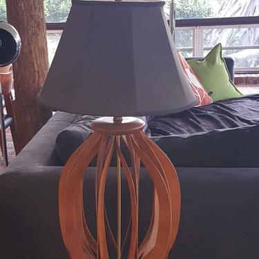 Danish Modern “Origami” Style Teak Table Lamp 