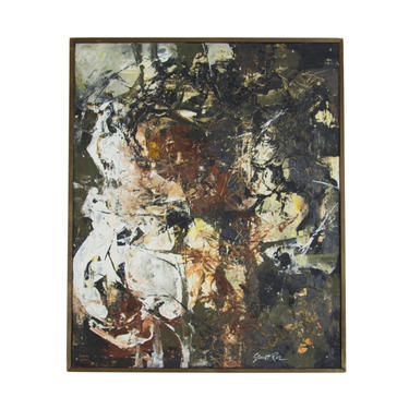 Vintage Abstract  Mixed Media Oil Painting  by Janet Rae 