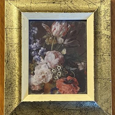 Item #MB14 Old Dutch Master Floral Print in Gilded Frame 20th c.