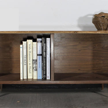 Live edge walnut mid century style sofa or end table bookcase Message for shipping quote 
